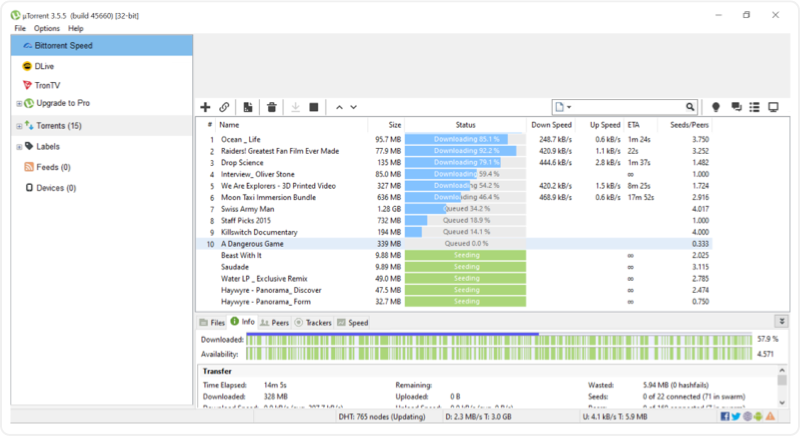 µTorrent Classic Screenshot